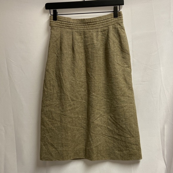 NWT Urban Renewal Tweed Wool A-Line Midi Skirt Green Tan Size 6 - Picture 2 of 7